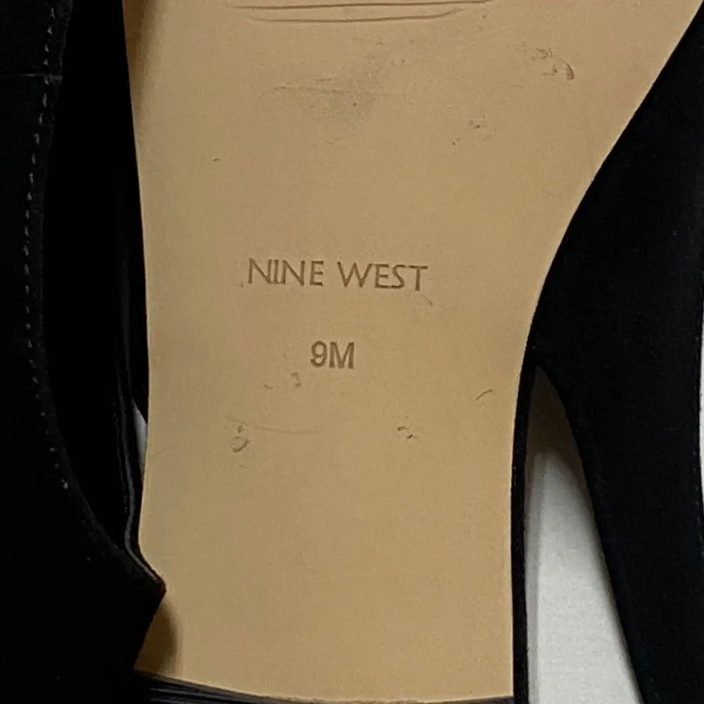 Nine West Babby Black Pointed Toe Slingback Heels Size 9M